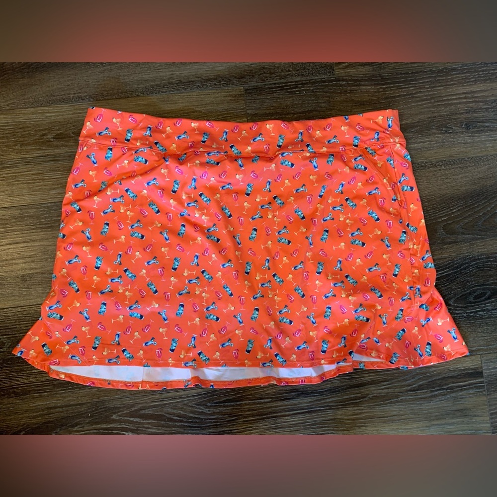 Coral Bay Orange Mini Skort with Fun Pattern